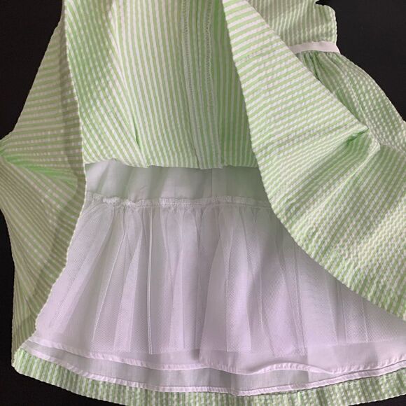 Bonnie Jean Green White Striped Dress - Picture 4 of 4